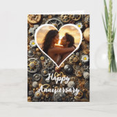Gepersonaliseerde foto Steampunk Happy Jubileum Kaart (Voorkant)