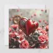 Gepersonaliseerde foto | Steampunk Valentijnsdag Kaart (Voorkant)
