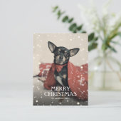 Gepersonaliseerde Foto Sterren Sneeuw Vrolijk Kers Feestdagenkaart (Staand voorkant)