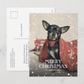 Gepersonaliseerde Foto Sterren Sneeuw Vrolijk Kers Feestdagenkaart (Voorkant / Achterkant)