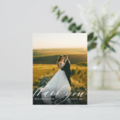 Gepersonaliseerde foto Stijlvolle bruiloft Dank u Briefkaart (Staand voorkant)