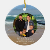 Gepersonaliseerde foto Strand Kerstversiering Keramisch Ornament (Voorkant)