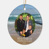 Gepersonaliseerde foto Strand Kerstversiering Keramisch Ornament (Links)