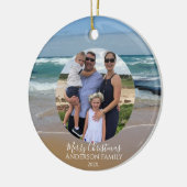 Gepersonaliseerde Foto Strand Ocean Christmas Kaar Keramisch Ornament (Links)