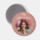 Gepersonaliseerde foto Sweet 16th Birthday Keepsak Magneet (Voorkant / Achterkant)