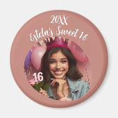 Gepersonaliseerde foto Sweet 16th Birthday Keepsak Magneet (Voorkant)