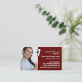 Gepersonaliseerde foto, tandartsafspraak visitekaartje (Staand voorkant)