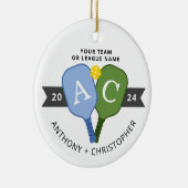 Gepersonaliseerde Foto Team Speler Pickleball Orna Keramisch Ornament (Rechts)