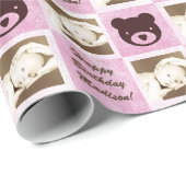 Gepersonaliseerde foto Teddy Bear Cadeaupapier (Rol Hoek)