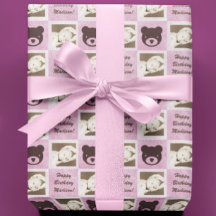 Gepersonaliseerde foto Teddy Bear Cadeaupapier