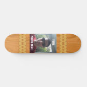 Gepersonaliseerde foto / tekst houten patroon afdr persoonlijk skateboard (Horizontaal)