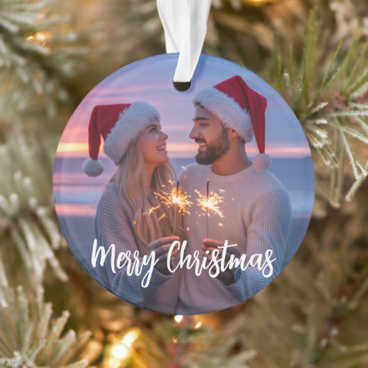 Gepersonaliseerde Foto & Tekst Kerstmis 2025 Aange Ornament (Boom)