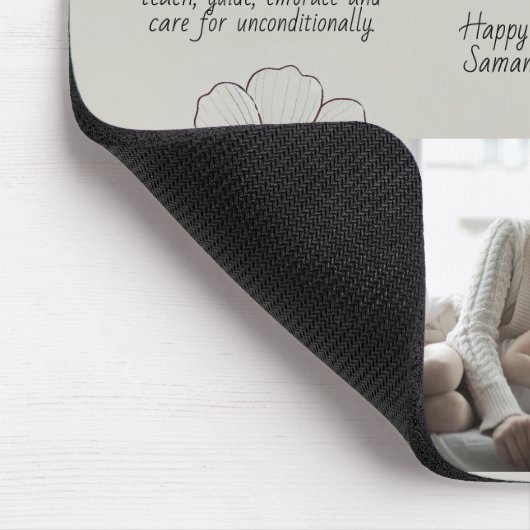 Gepersonaliseerde Foto & Tekst Mousepad–Moederdag Muismat (Hoek)