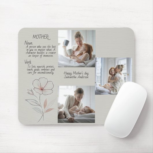 Gepersonaliseerde Foto & Tekst Mousepad–Moederdag Muismat (Met muis)