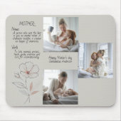 Gepersonaliseerde Foto & Tekst Mousepad–Moederdag Muismat (Voorkant)