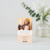 gepersonaliseerde foto trendy fotograaf visitekaartje (Staand voorkant)