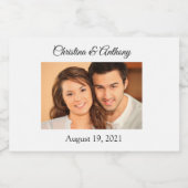 Gepersonaliseerde foto Trouwpot Favor Label Voedselcontainer Etiket (Enkel label)