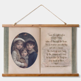 Gepersonaliseerde foto Twas de avond voor Kerstmis Hangend Wandkleed