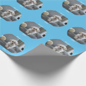 Gepersonaliseerde Foto Twee lijnen Tekst Aangepast Cadeaupapier (Hoek)