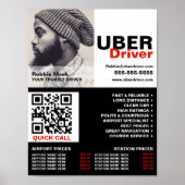 Gepersonaliseerde foto, Uber Driver - prijslijst Poster (Voorkant)