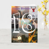 Gepersonaliseerde foto uploaden 18e verjaardag kaart (Gele Bloem)