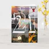 Gepersonaliseerde foto uploaden 21ste verjaardag kaart (Gele Bloem)