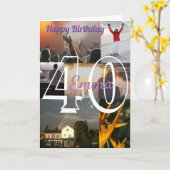 Gepersonaliseerde foto uploaden 40e verjaardag kaart (Gele Bloem)