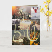 Gepersonaliseerde foto uploaden 50ste Jubileum Kaart (Gele Bloem)