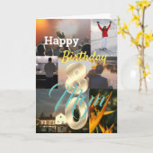 Gepersonaliseerde foto uploaden 80ste verjaardag kaart (Gele Bloem)