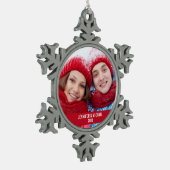 Gepersonaliseerde Foto Vakantie Snowflake Ornament (Links)