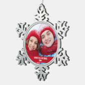 Gepersonaliseerde Foto Vakantie Snowflake Ornament (Rechts)