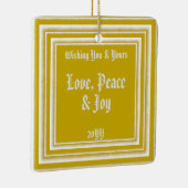 Gepersonaliseerde foto vakantie wensen,  goud keramisch ornament (Rechts)