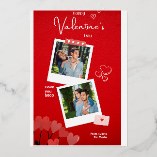 Gepersonaliseerde foto Valentijnsdag Kaarten | 2 f