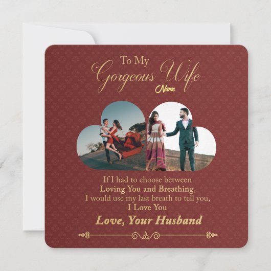 Gepersonaliseerde foto valentijnsdag vakantie kaar (Voorkant)