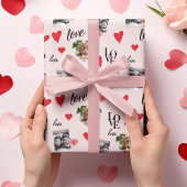 Gepersonaliseerde Foto Valentijns's Roze & Rood Cadeaupapier