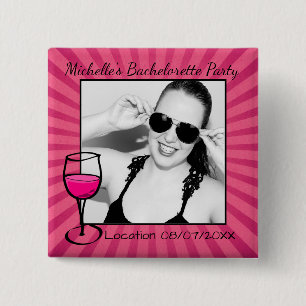 Gepersonaliseerde foto van Bachelorette Vierkante Button 5,1 Cm