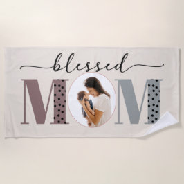Gepersonaliseerde foto van Blessed Mam Strandlaken