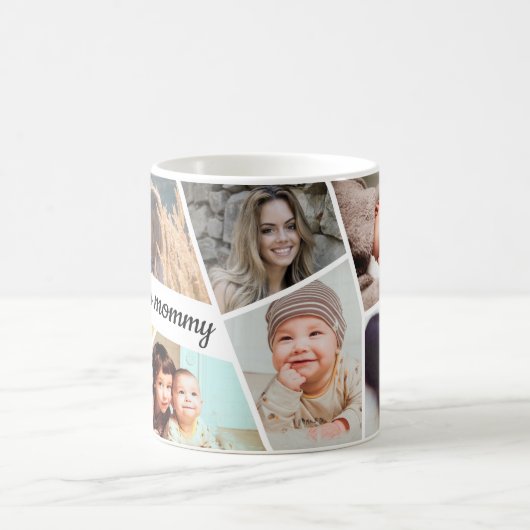 Gepersonaliseerde foto van Collage Love Mam Famili Koffiemok (Center)