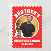 Gepersonaliseerde foto van de broer Kerstmis Feestdagenkaart (Voorkant)