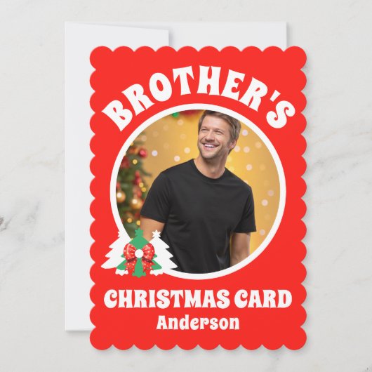 Gepersonaliseerde foto van de broer Kerstmis Feestdagenkaart (Voorkant)