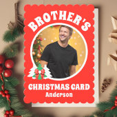Gepersonaliseerde foto van de broer Kerstmis Feestdagenkaart