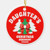 Gepersonaliseerde foto van de dochter kerstboom keramisch ornament (Voorkant)
