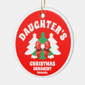 Gepersonaliseerde foto van de dochter kerstboom keramisch ornament (Links)