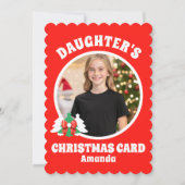 Gepersonaliseerde foto van de dochter Kerstmis Feestdagenkaart (Voorkant)