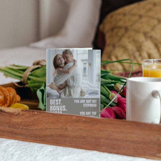 Gepersonaliseerde foto van de moeder die opstapte kaart