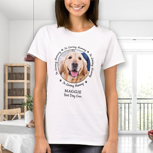 Gepersonaliseerde foto van Dog Memorial Loving Mem T-shirt