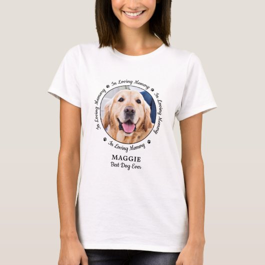 Gepersonaliseerde foto van Dog Memorial Loving Mem T-shirt (Voorkant)