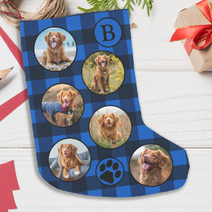 Gepersonaliseerde foto van Fun Rustic Blue Black P Kleine Kerstsok
