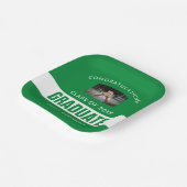 Gepersonaliseerde foto van Groen en Wit Afstuderen Papieren Bordje (Gebogen)