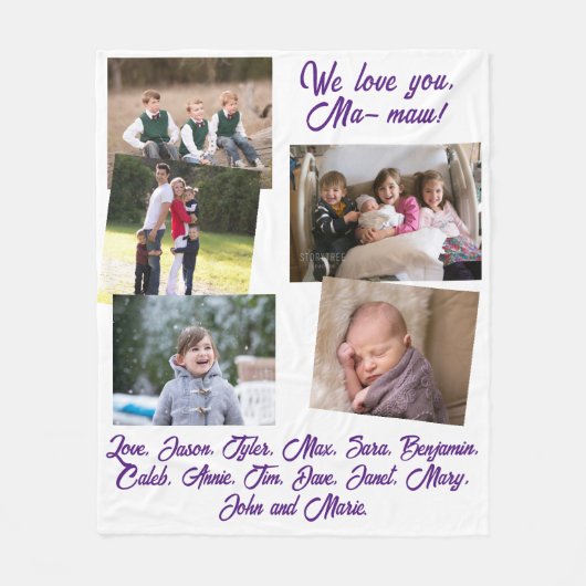 Gepersonaliseerde foto van grootouder fleece deken (Voorkant)